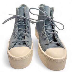 Converse Suede Blue Platform Sneakers